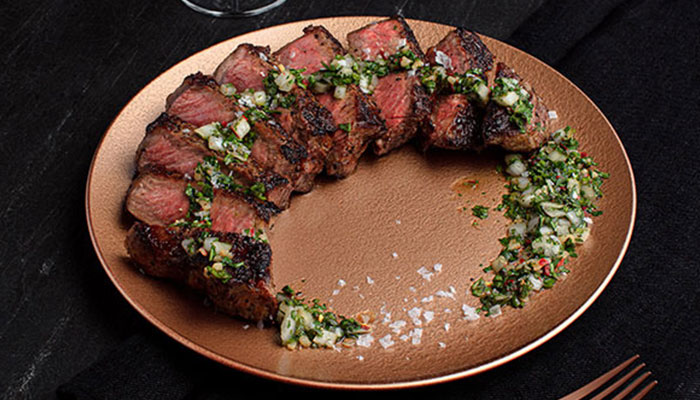 Pan-Roasted Strip Steak with Chimichurri