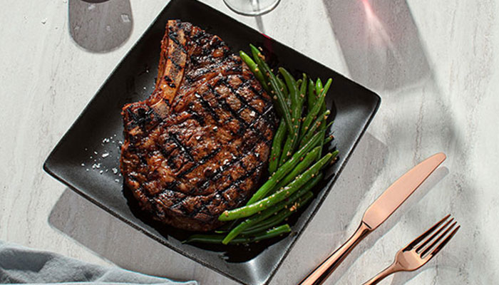 Gochujang Bone-in Ribeye with Garlicky Green Beans