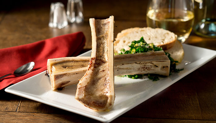 Roasted Bone Marrow with Parsley Salad and Crusty Bread